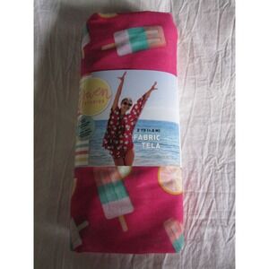 New 2 Yards of Pink Popsicle Lemons Summer Fun‎ Fabric 58"x72" Polyester/Cotton